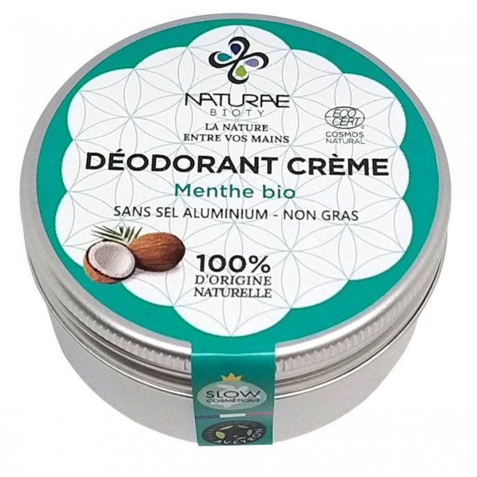 Déodorant BIO crème 100% naturel Menthe 50 ml 
