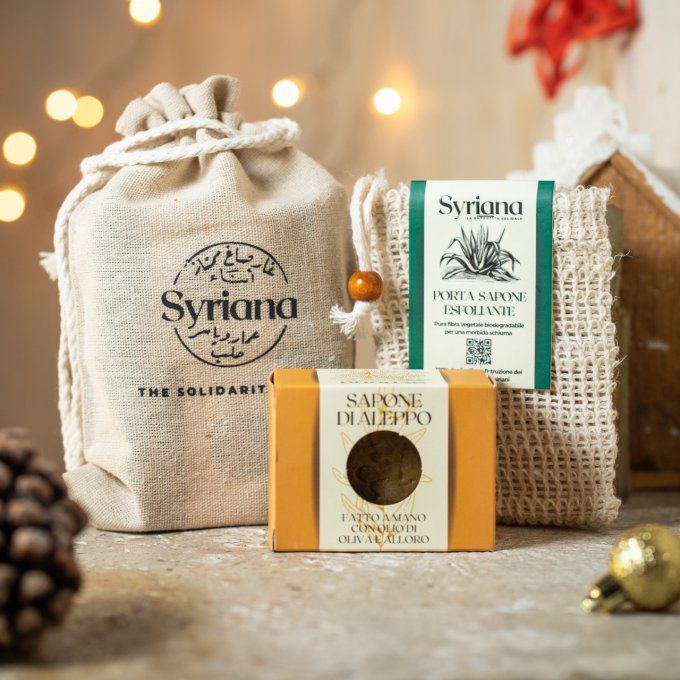 Bag Cadeau - Savon d'Alep 5% + Gant sisal fait main 
