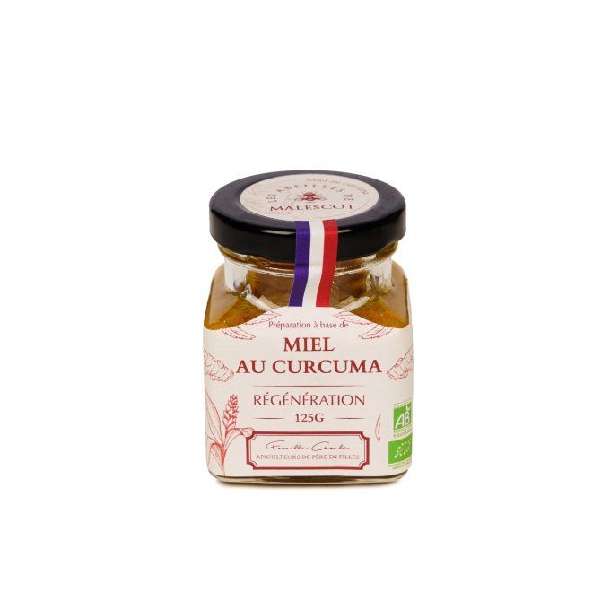Miel au curcuma BIO Régénération Les abeilles de malescots 