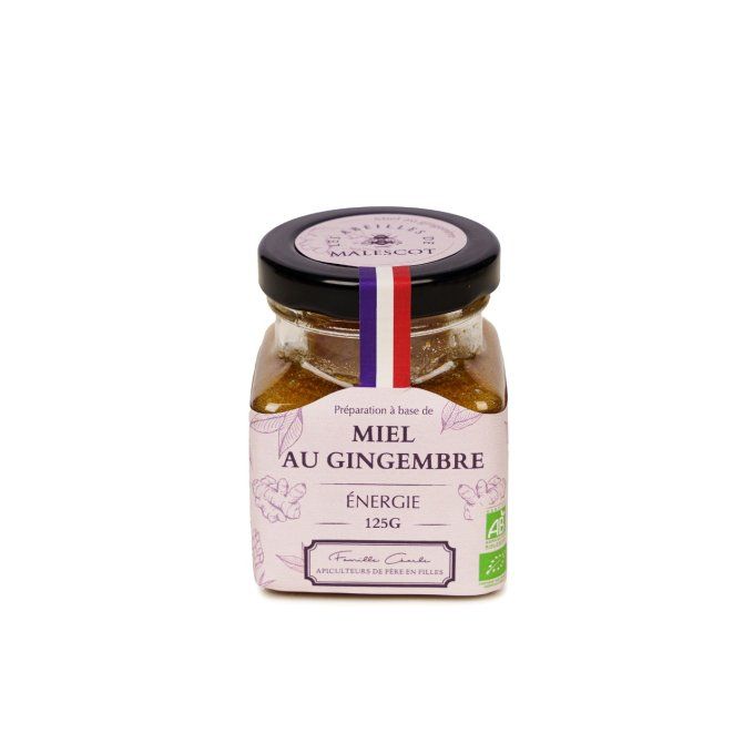 Miel au gingembre BIO Energie Les abeilles de malescots  