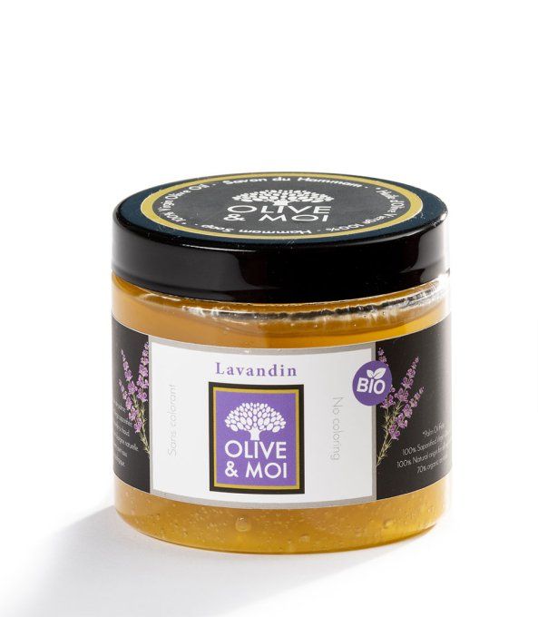 Savon hammam lavandin grosso 100% huile d'olive extra-vierge bio Olive & Moi 