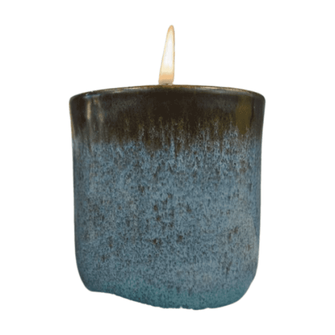 Bougie céramique Bleu Marron Souffle d'embruns - 170 gr 