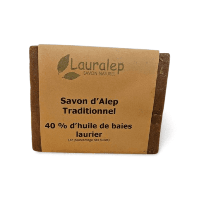 Savon d'Alep traditionnel 40% d'huile de laurier 200 gr  