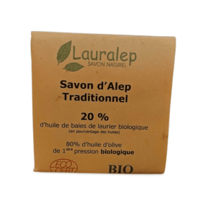 Savon d'Alep traditionnel 20% d'huile de laurier BIO 200 gr