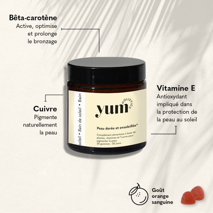 Gummies 'Bain de soileil' Peau dorée et ensolleillée - Yum holistics